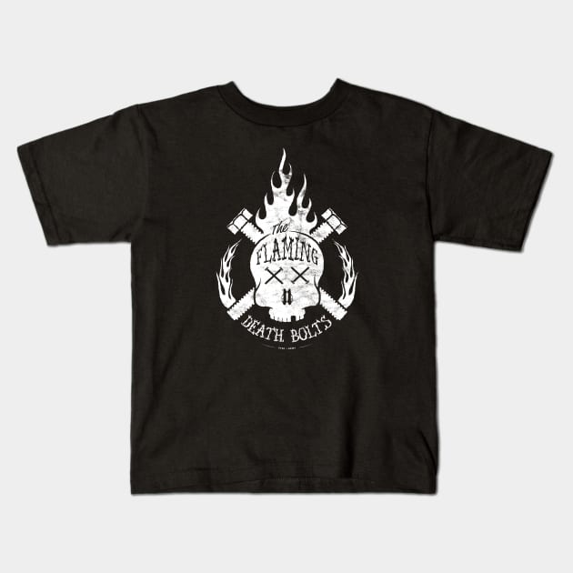 Flaming Death Bolts Kids T-Shirt by SYSK Army